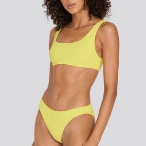 Solid and Striped Yellow Bikini